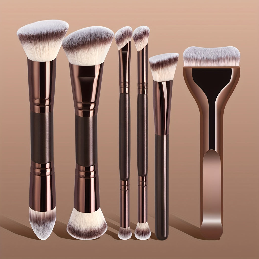 6/13pcs Multifunctional Makeup Brush Set | Foundation, Concealer, Blush Brushes with Soft Polyester Bristles, Travel-Portable, ABS Plastic Handle, Ideal Gift for Women