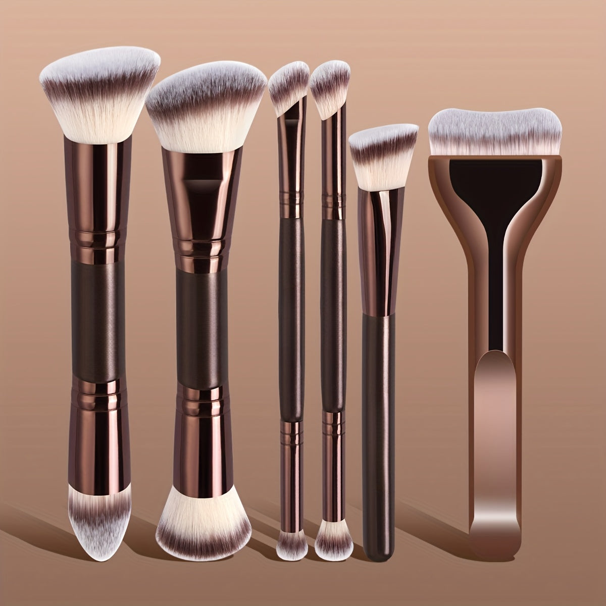 6/13pcs Multifunctional Makeup Brush Set | Foundation, Concealer, Blush Brushes with Soft Polyester Bristles, Travel-Portable, ABS Plastic Handle, Ideal Gift for Women