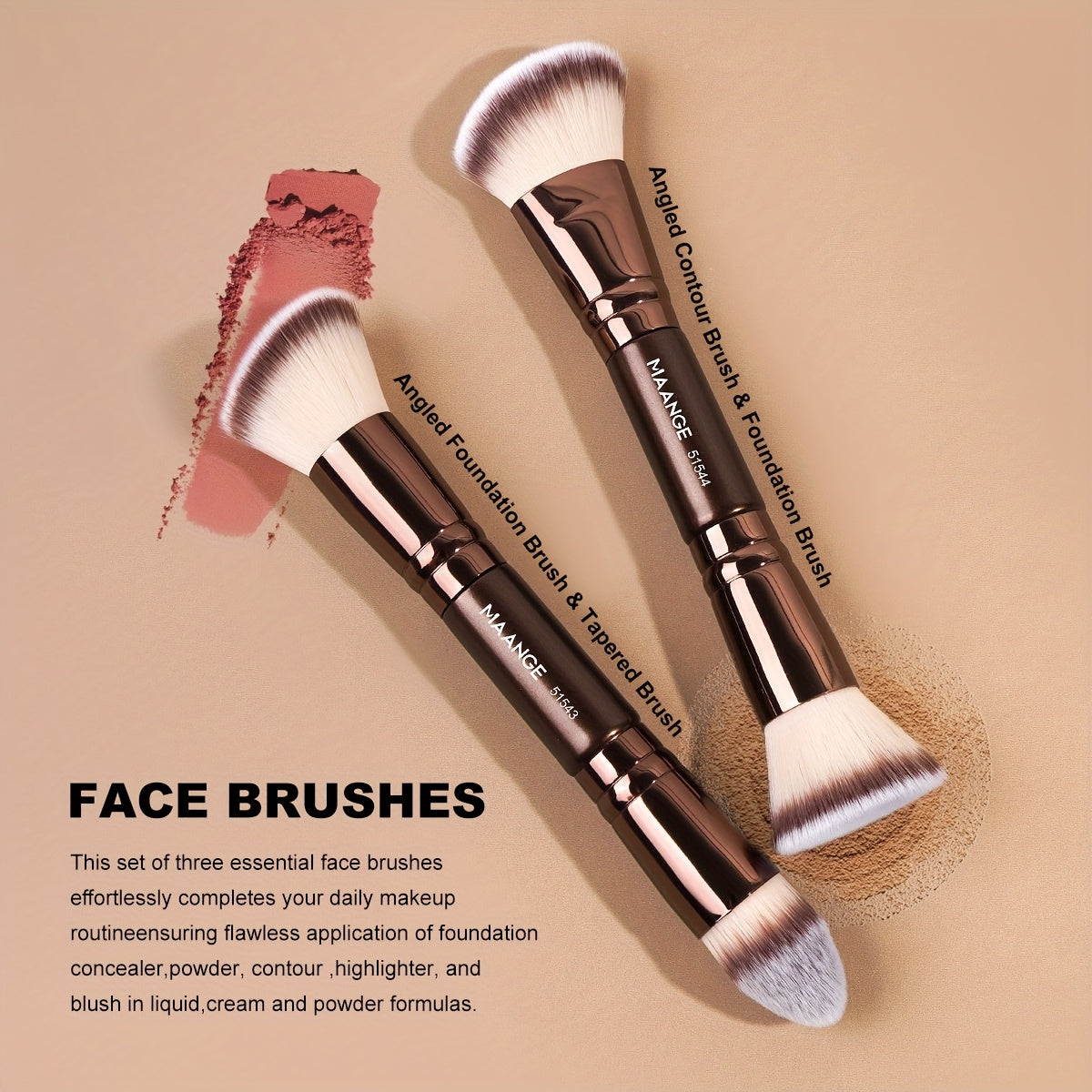 6/13pcs Multifunctional Makeup Brush Set | Foundation, Concealer, Blush Brushes with Soft Polyester Bristles, Travel-Portable, ABS Plastic Handle, Ideal Gift for Women