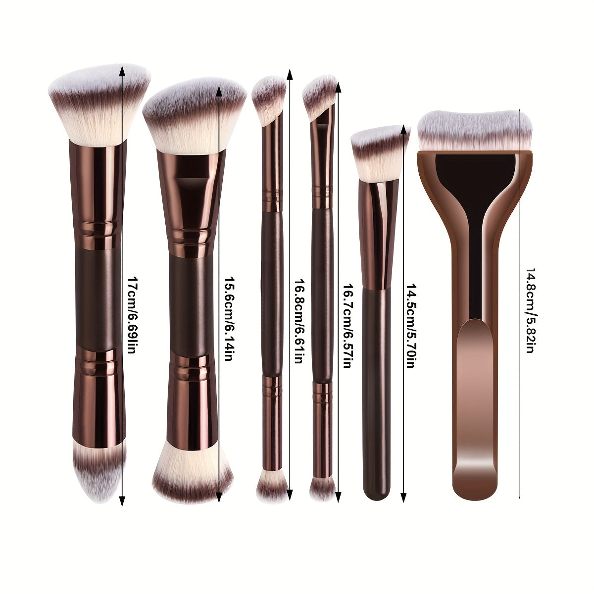 6/13pcs Multifunctional Makeup Brush Set | Foundation, Concealer, Blush Brushes with Soft Polyester Bristles, Travel-Portable, ABS Plastic Handle, Ideal Gift for Women