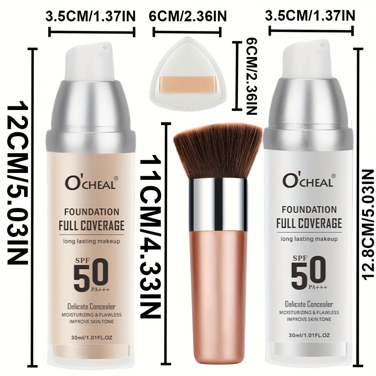 Perfect Air Foundation, Women Makeup-Flawless High Coverage CC Cream With 24H Wear&Lightweight Moisturizing Formula, Natural Nude Finish For Mature Skin&Older Women, Buildable Coverage For Smooth Radiant Skin, Christmas Gift