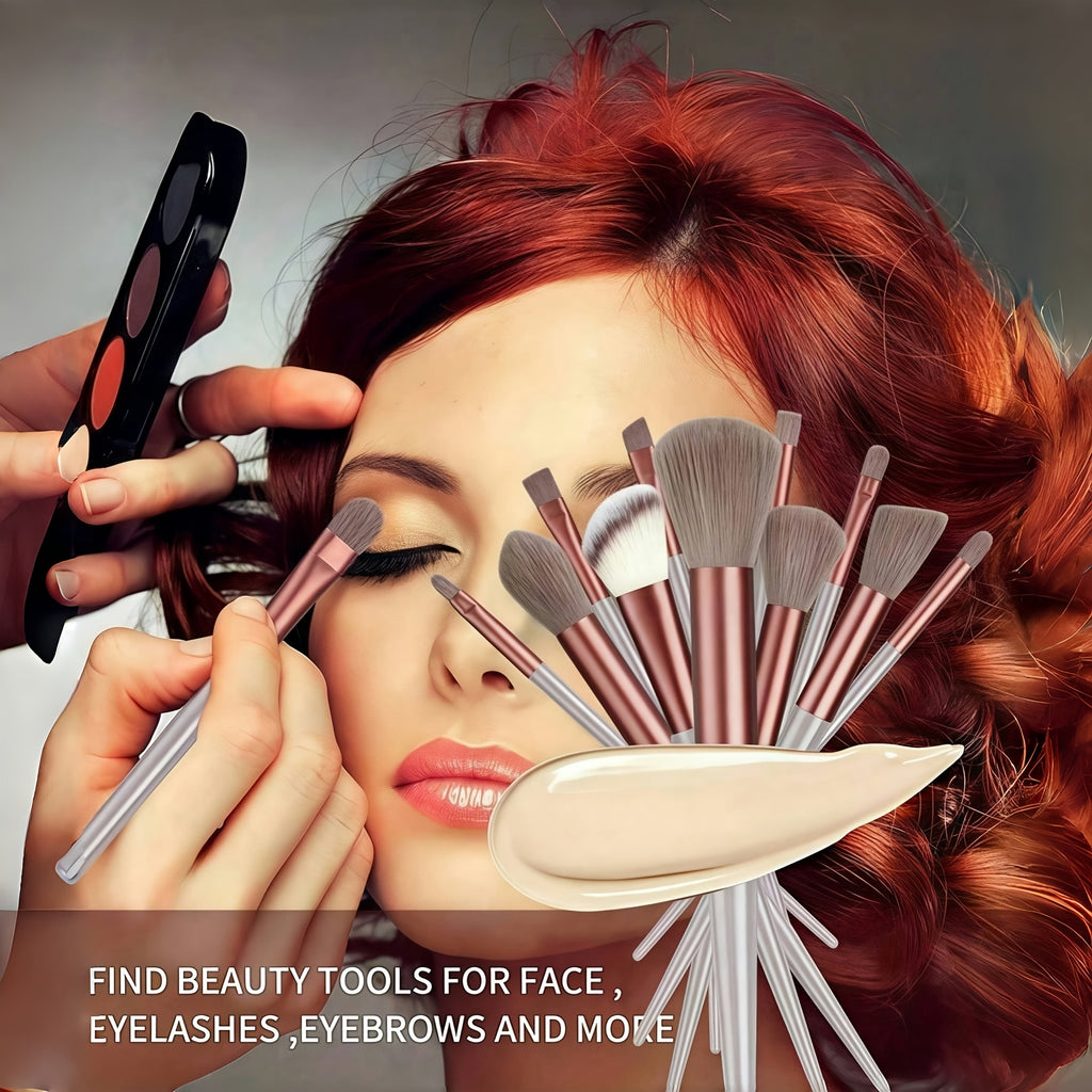 16pcs Makeup Brush Set, Including 3pcs Black Triangle Shaped Powder Puff Set for Loose Powder, with Velvet Short Hair, Soft And Adhensive, with 13pcs Makeup Brush Set Soft Fluffy Professional Cosmetic Foundation Powder Eyesha