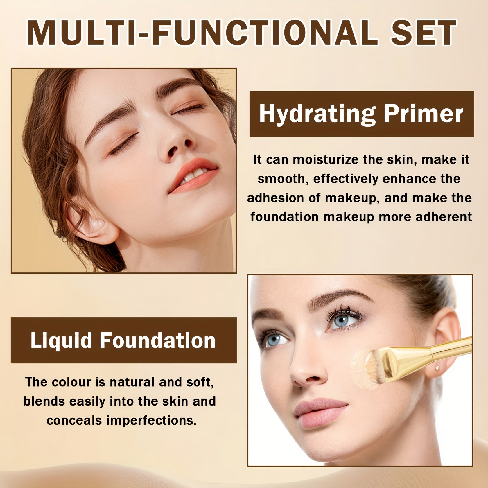 Perfect Air Foundation, Women Makeup-Flawless High Coverage CC Cream With 24H Wear&Lightweight Moisturizing Formula, Natural Nude Finish For Mature Skin&Older Women, Buildable Coverage For Smooth Radiant Skin, Christmas Gift