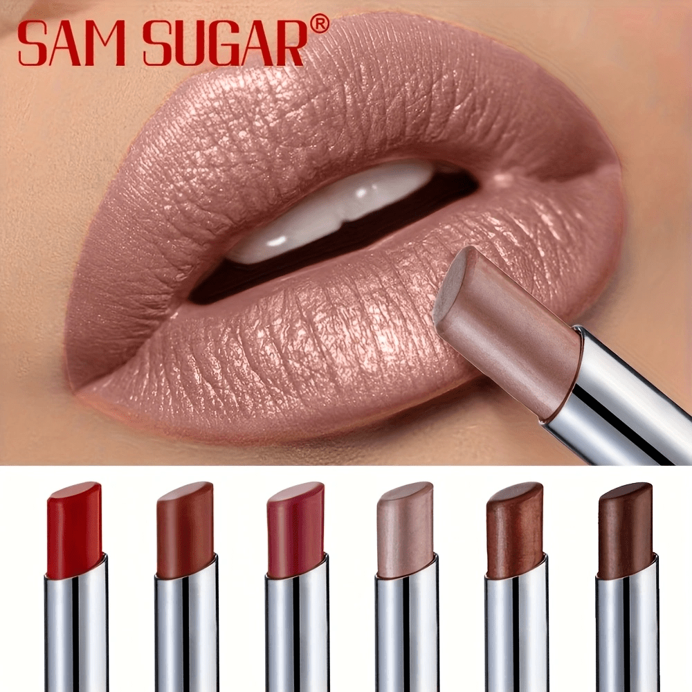 [6-Color Velvet Lipstick] 6-Color Velvet Lipstick Pen | Waterproof, Long-Lasting, Moisturizing, Matte Pearl, Slanted Tip, Rotating, Easy to Apply