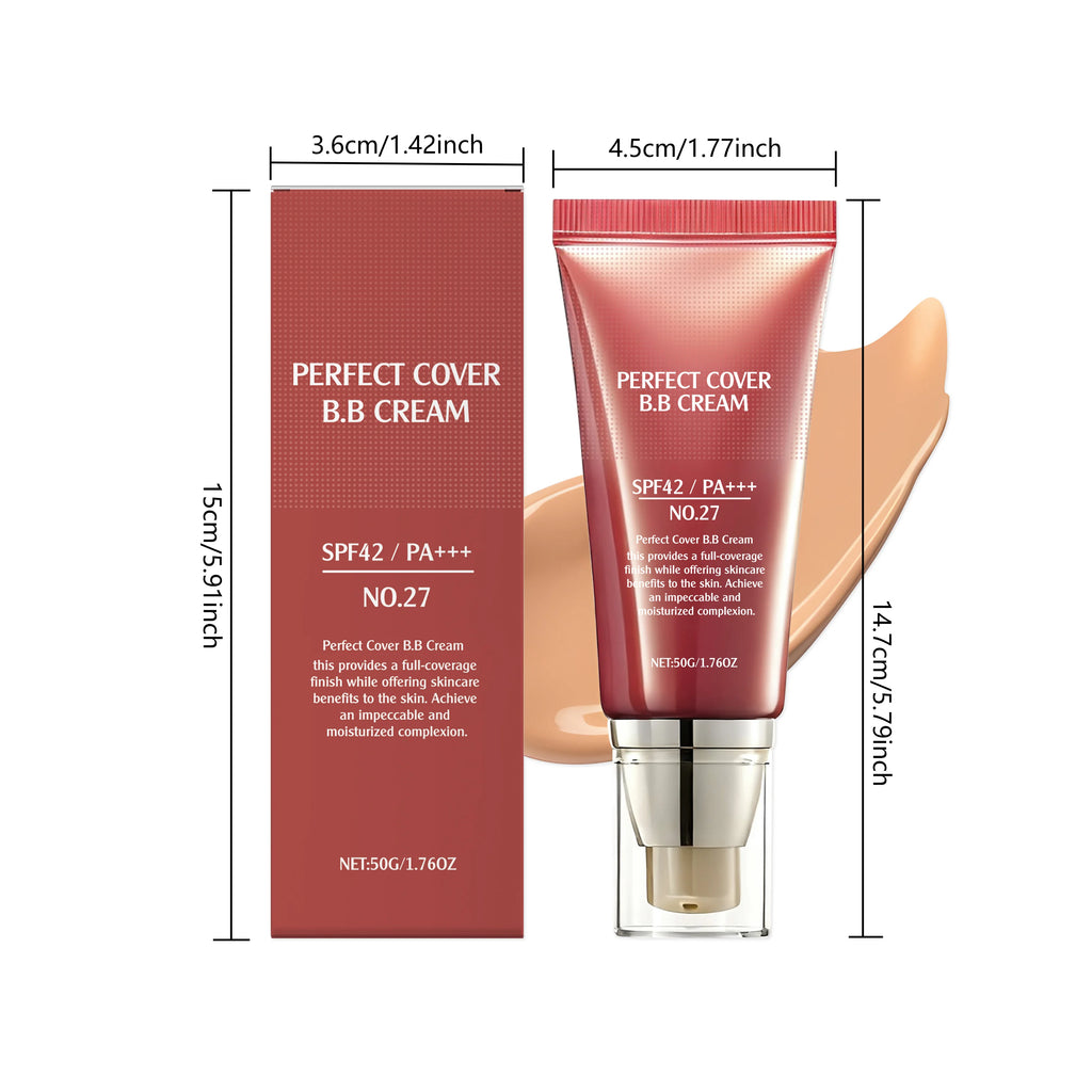 Sunblock BB Cream Moisturizing Brightening Skin Oil Control Lasting Makeup Perfect Coverage Non-greasy Gentle Face Foundation