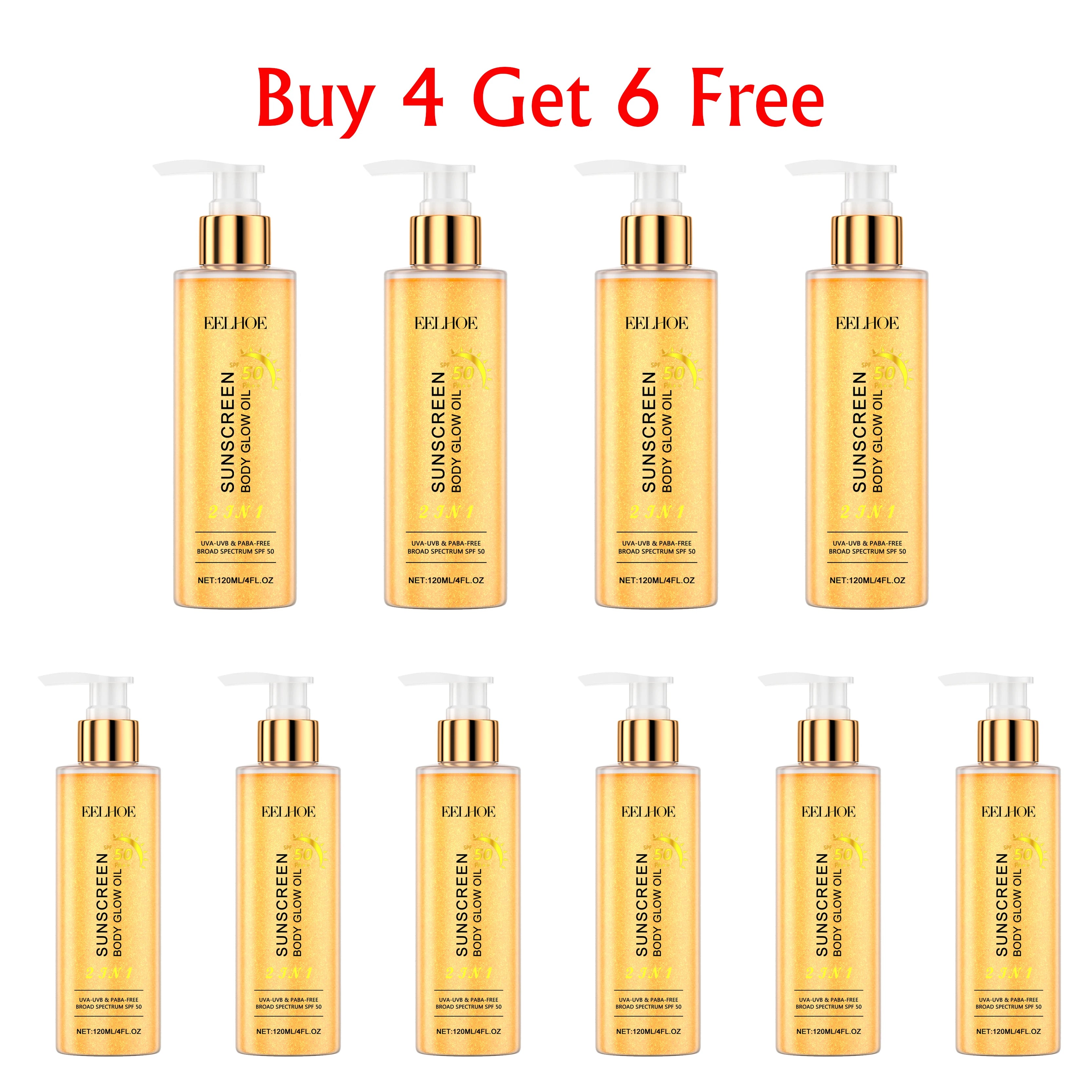 EELHOE Sunscreen Body Glow Oil Deep Nourish Moisturizing Skin Brightening Products Full Body Cleaning Bath Essential Oil