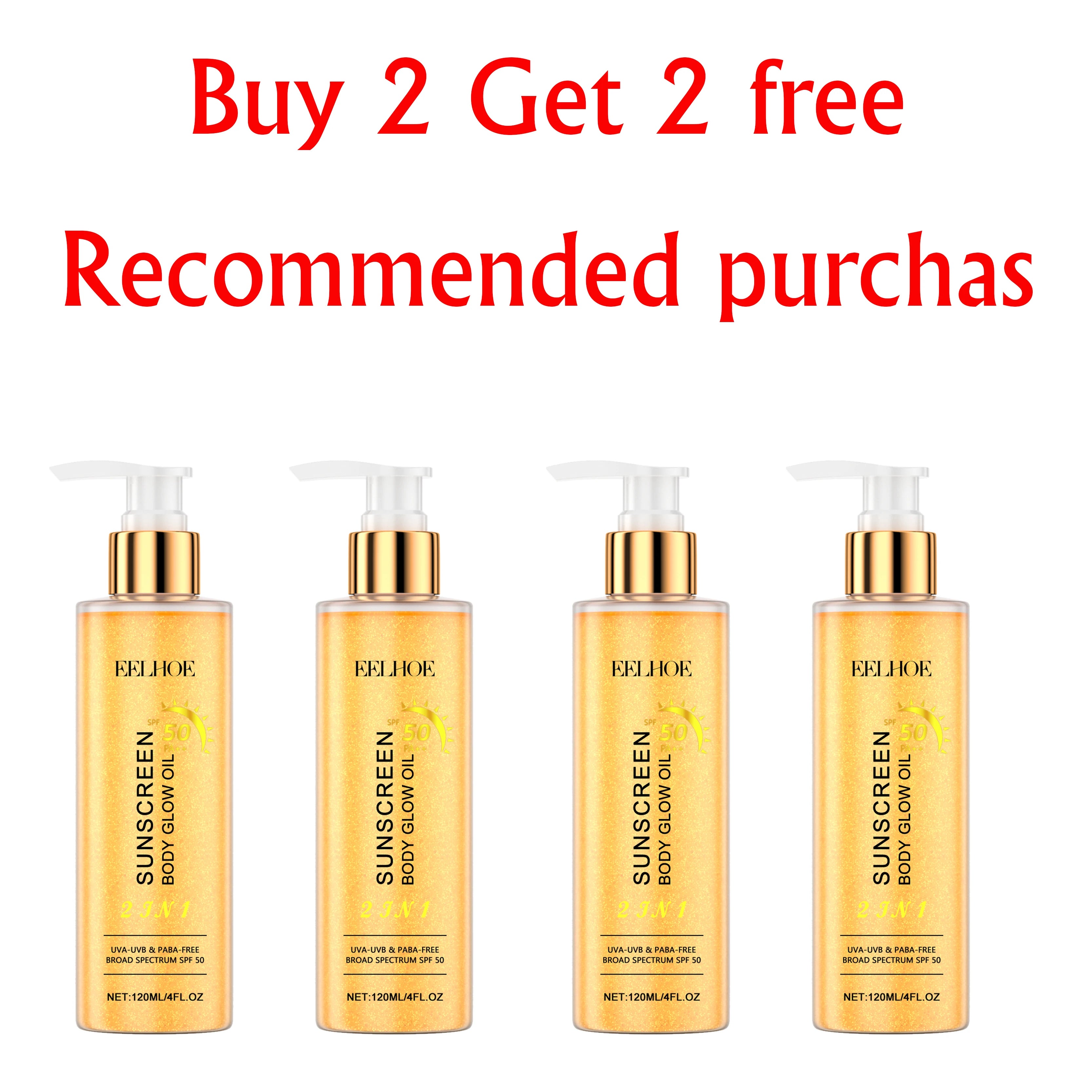 EELHOE Sunscreen Body Glow Oil Deep Nourish Moisturizing Skin Brightening Products Full Body Cleaning Bath Essential Oil
