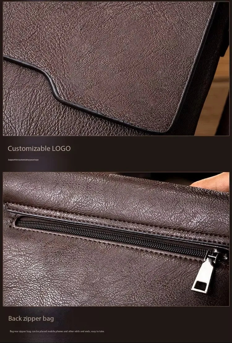 PU Leather Messenger Bag – Lightweight-Business-Ready and Stylish