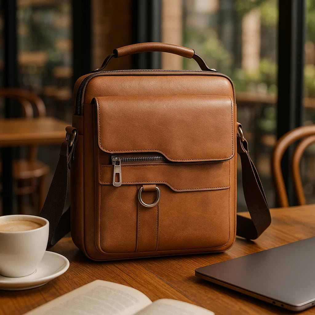 Men's Vintage PU Leather Crossbody Messenger Bag