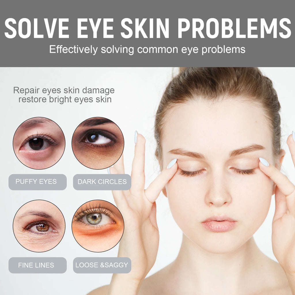 EELHOE 20g Collagen Plus Hyaluronic Acid Ball Massager Eye Cream Anti Aging Firming Eyes Skin Dark Circles Fine lines Reduction