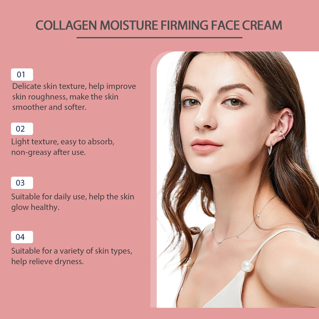 Hoygi 50g Collagen Face Cream Repair Skin Barrier Daily Moisturizer For Dry Skin Rejuvenation Anti Aging Firming Face Cream