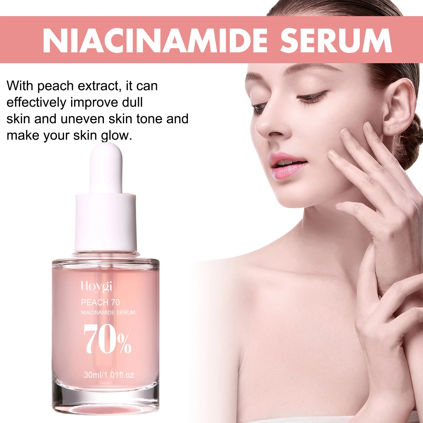 Niacinamide Face Serum Firming Skin Fade Fine Lines Pore Shrink Remove Dark Spots Smoothing Skin Glowing Face Serum