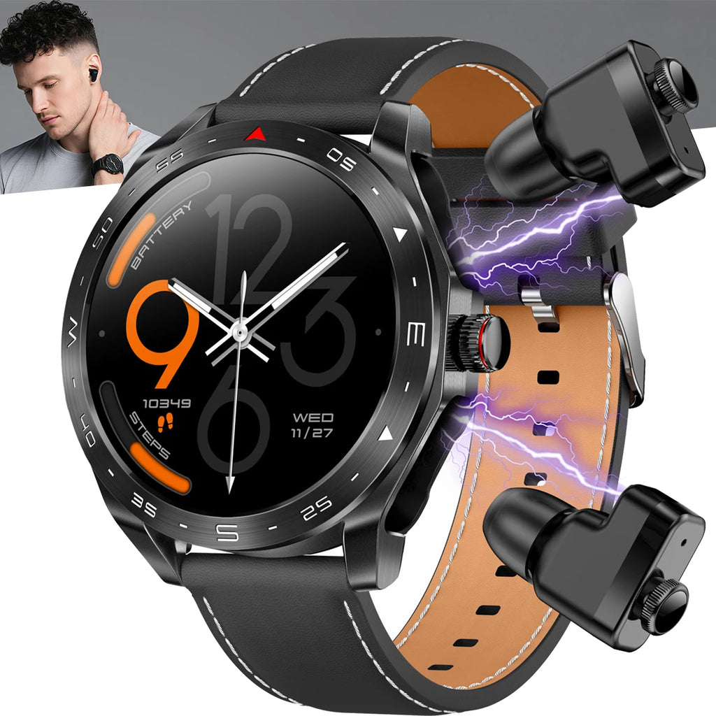 Newest Model 1.52 Inch Smart Watch ETF95 TWS 2 In1 Headphones Two in One Zinc Alloy Smart Fitness Bracelet Headset IPS