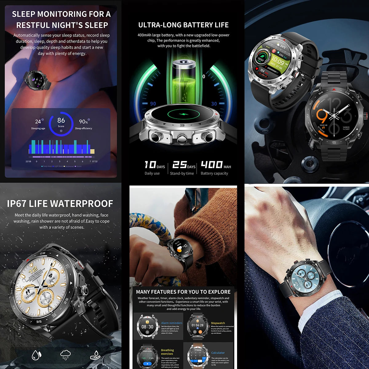Newest Model 1.52 Inch Smart Watch ETF95 TWS 2 In1 Headphones Two in One Zinc Alloy Smart Fitness Bracelet Headset IPS
