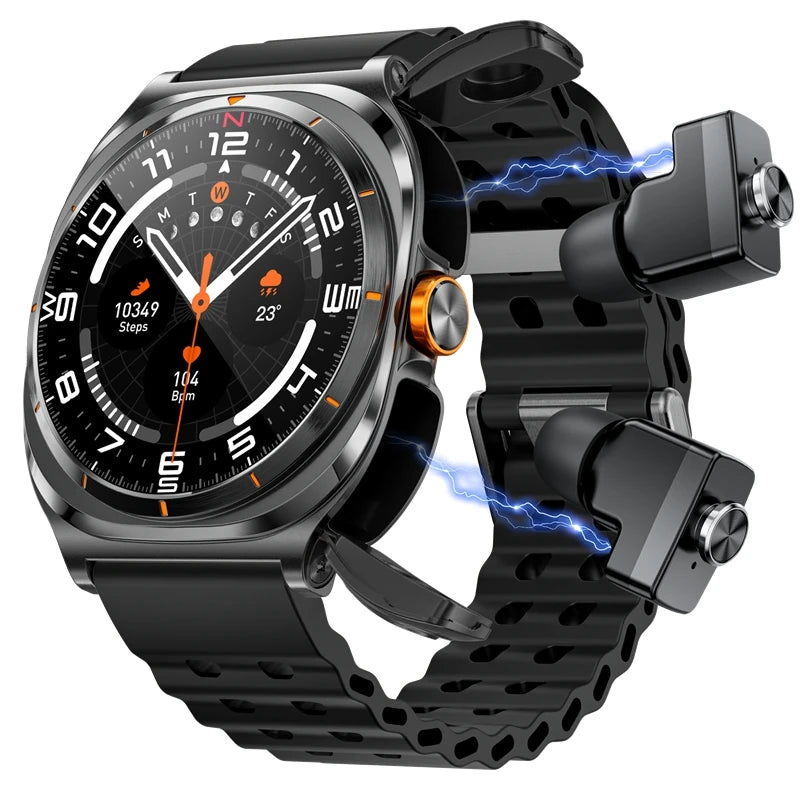 2025 New Arrival BT Call GT98 2 in 1 Sports Smart Watch NFC Health Monitoring Waterproof IP67 with Dafit App Calendar Function
