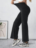 Women's Straight Leg Bottoms High-waisted Yoga Pants GYM Leggings Naked Feel Pilates Running Sports Trousers