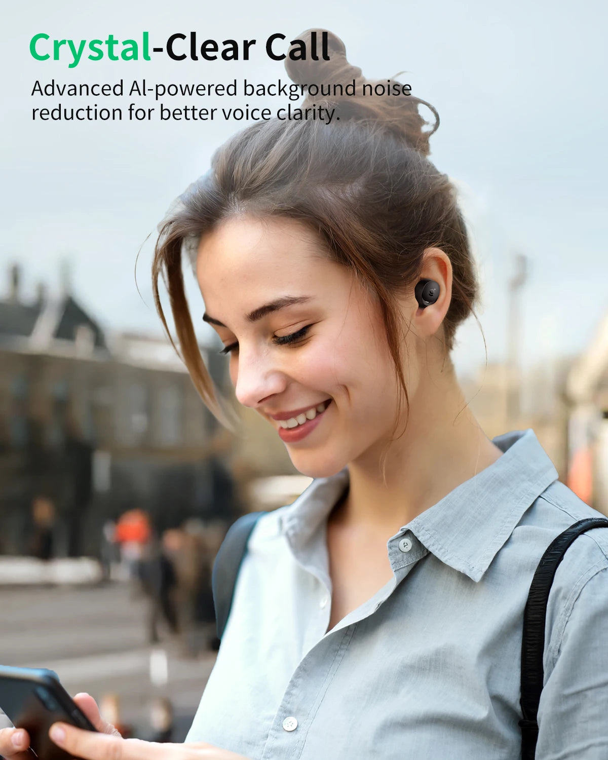 Wireless Earbuds Bluetooth 5.4 in Ear Environmental Clear Calls Earbuds for iPhone and Android 40H Playtime for Sports