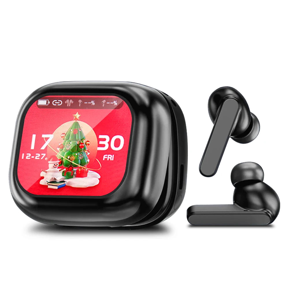 Wireless Bluetooth Earphones Earbuds Smart LCD Touch Screen