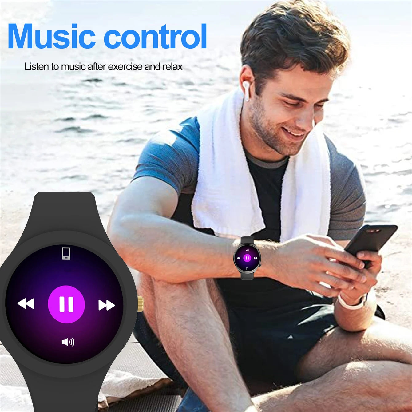 Smart Watch, Fashionable Wireless Calls, Call Notification and Rejection Pedometers, Text Message Reminder