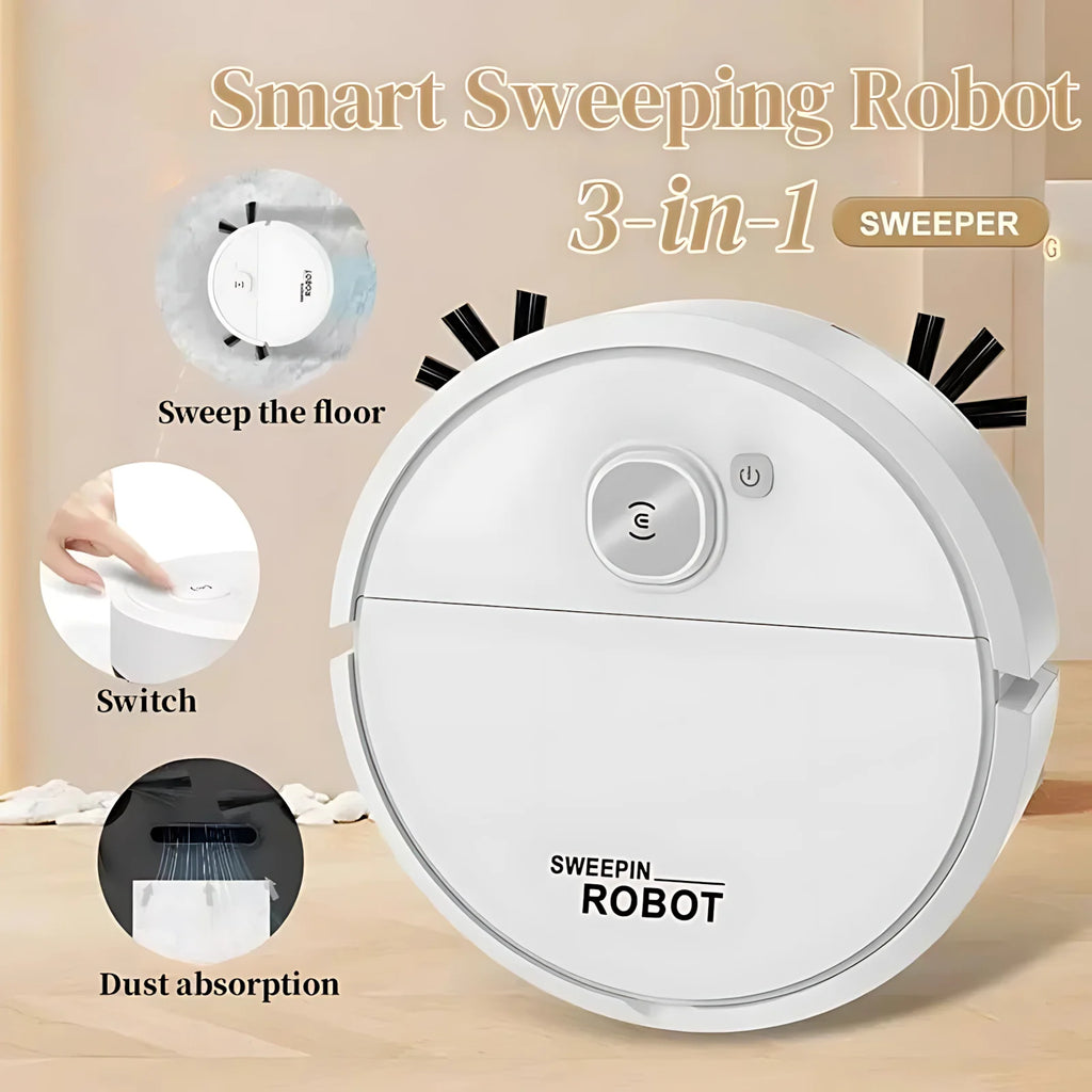 3-in-1 Robot Vacuum Cleaner 4000Pa Strong Suction Smart Sweeping Mopping Robot for Home Floor Dust Pet Hair Quiet Auto Cleaning