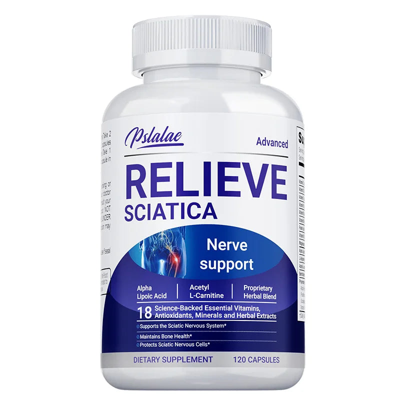 Relieve Sciatica Capsules - Contains B Vitamins To Support Sciatic Nerve Health, Soothe Nerves, Boost Energy - 120pcs
