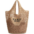 Straw Beach Bags for Women - Women Beach Handmade Woven Tote Bag, Summer Mesh Hollow Shoulder Bag for Holiday
