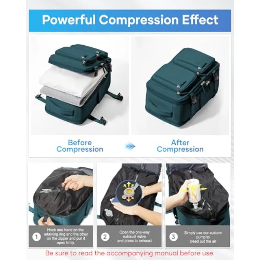 Small Vacpack Backpack with Vacuum Seal Backpack Travel Air Back Backpacks with Pump Travel Backpacks Compression Bag Men Carry