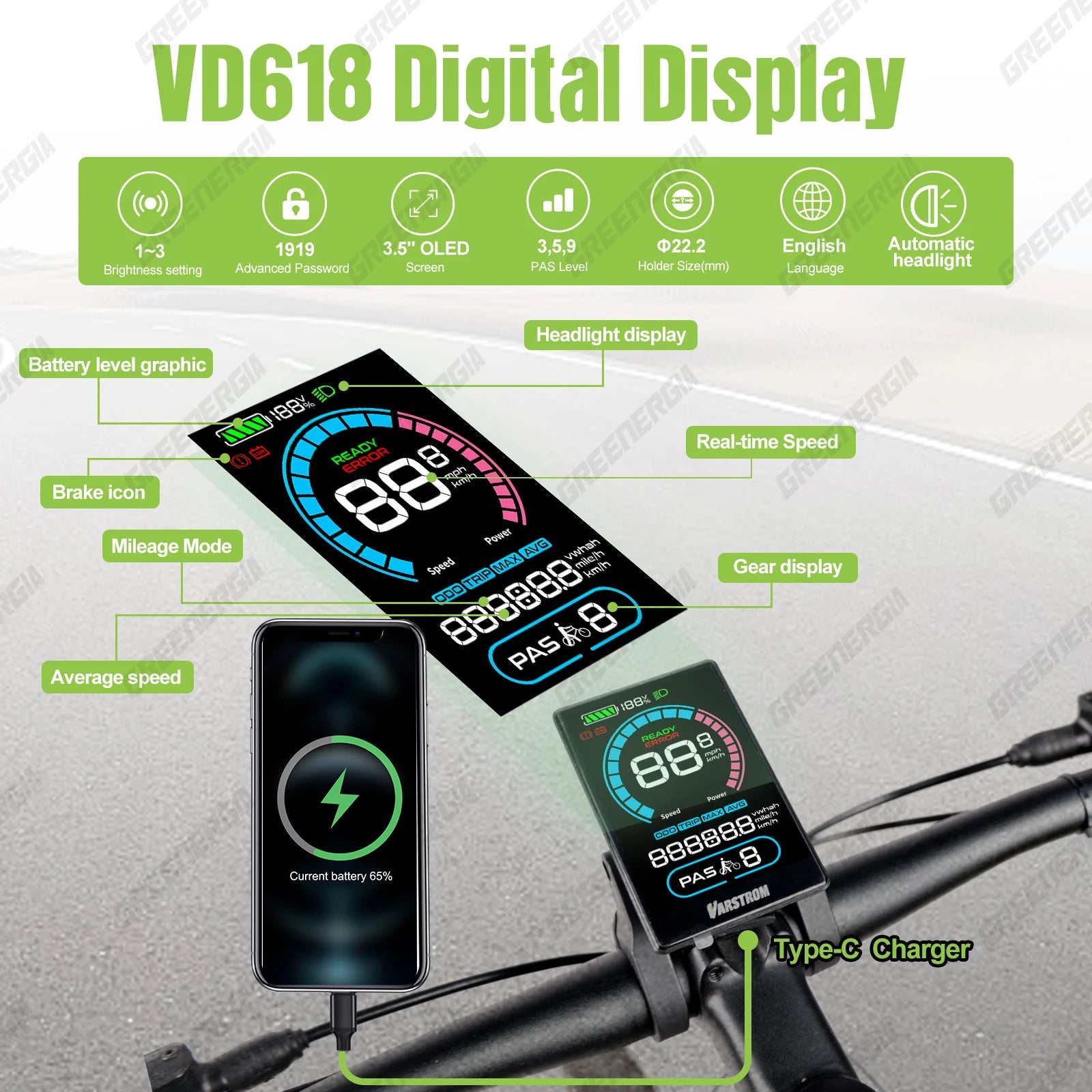 Bluetooth Electric Bike Computer Male Bicycle Speedometer