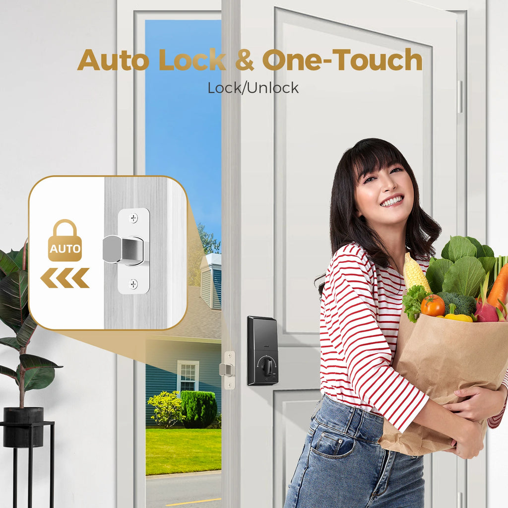 Arpha Smart Lock ‎D180 100 Entry Codes Electronic Keypad Deadbolt with Anti-Peeping 16-Digit Password Protection Easy to Install