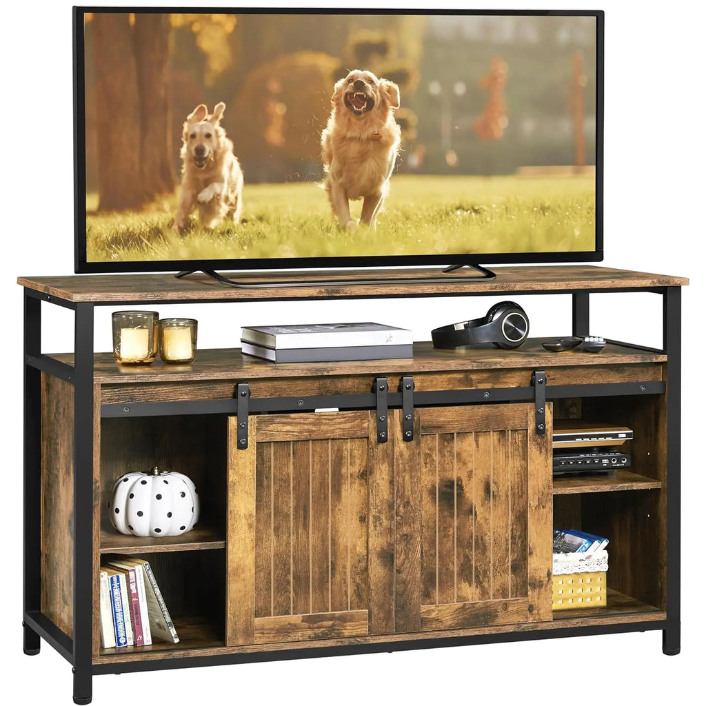 TV Stand for 65 Inch TV, Farmhouse Entertainment Center with Storage, Wood Tall TV Stands for Living Room with, Customized