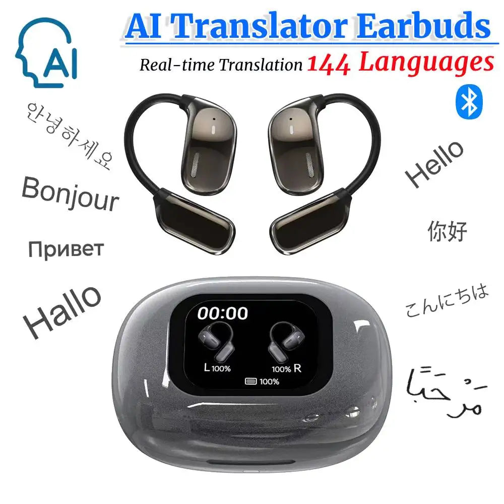 144 Languages Translator Bluetooth Earphones AI Real-time