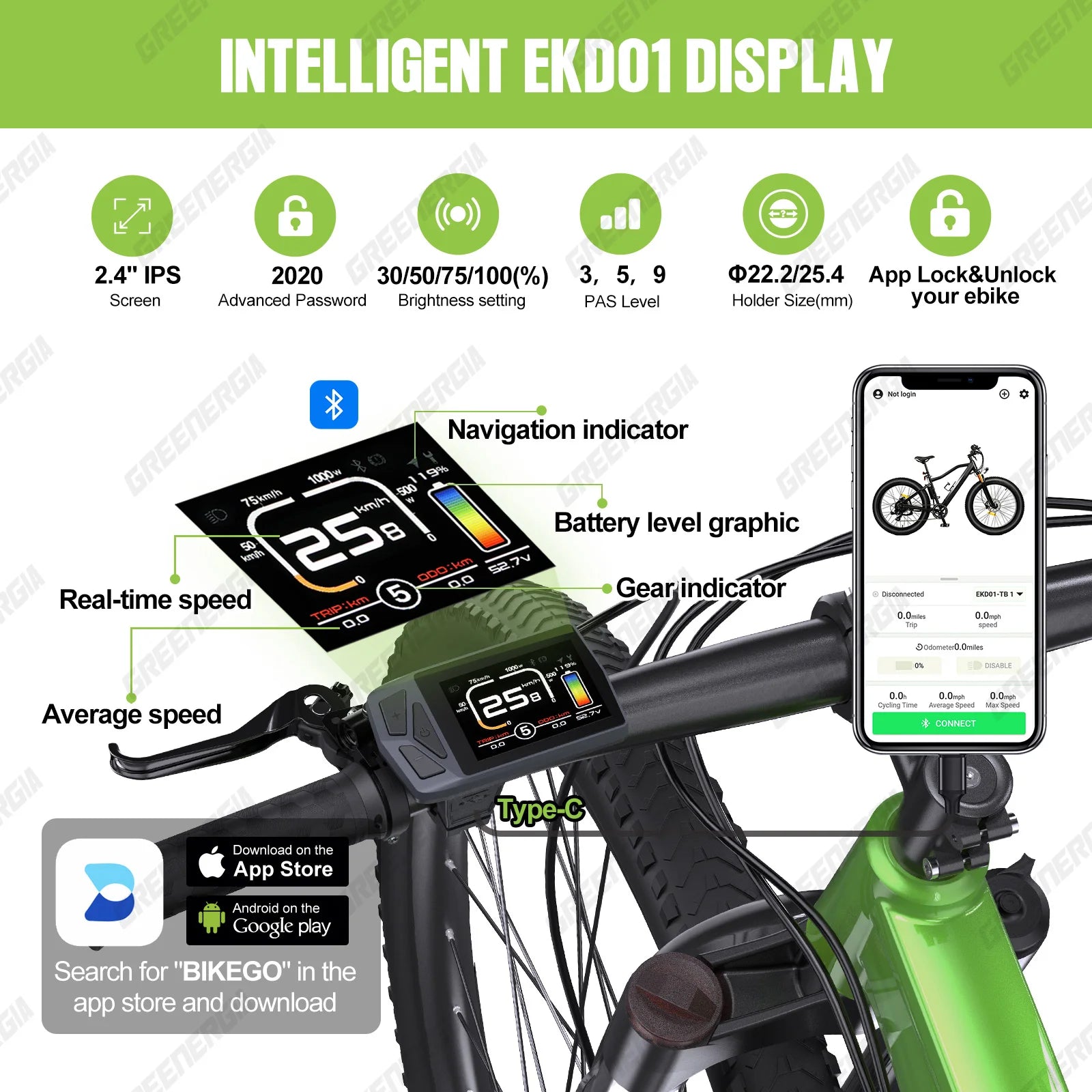 Bluetooth Electric Bike Computer Male Bicycle Speedometer
