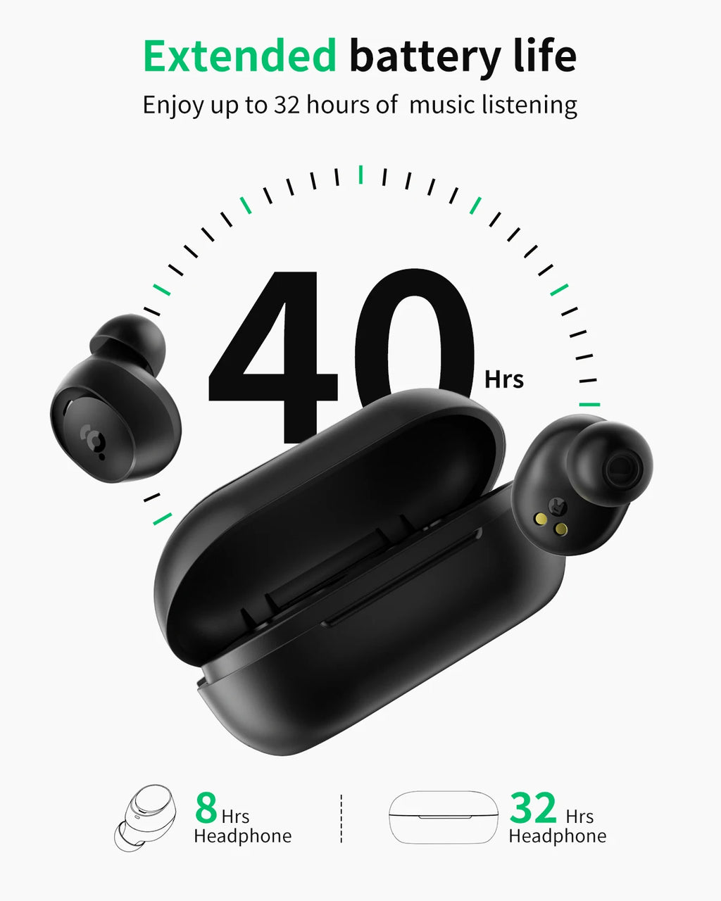 Wireless Earbuds Bluetooth 5.4 in Ear Environmental Clear Calls Earbuds for iPhone and Android 40H Playtime for Sports