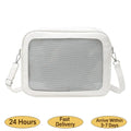 Women Transparent Square Ita Bag W/ Pin Display JK Shoulder Bag Cartoon Handbag