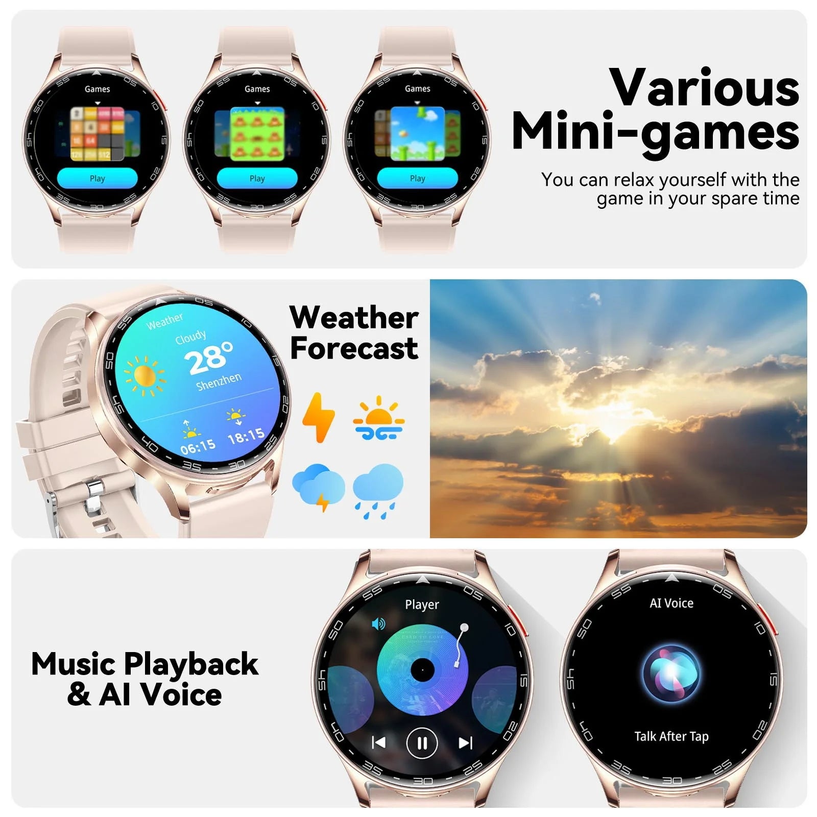 Smart Watch with Earbuds for Men Women 1.39'' Fitness Tracker Smartwatch 2-in-1 Waterproof