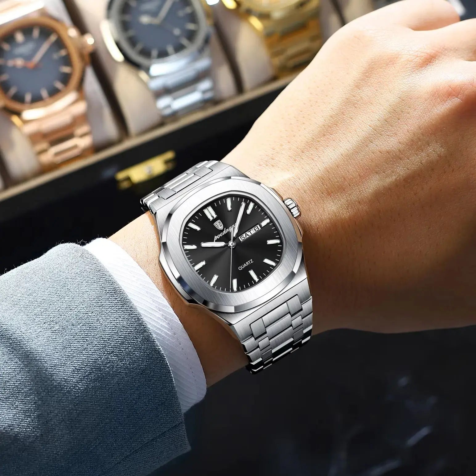 Luxury Square Men's Watches Waterproof