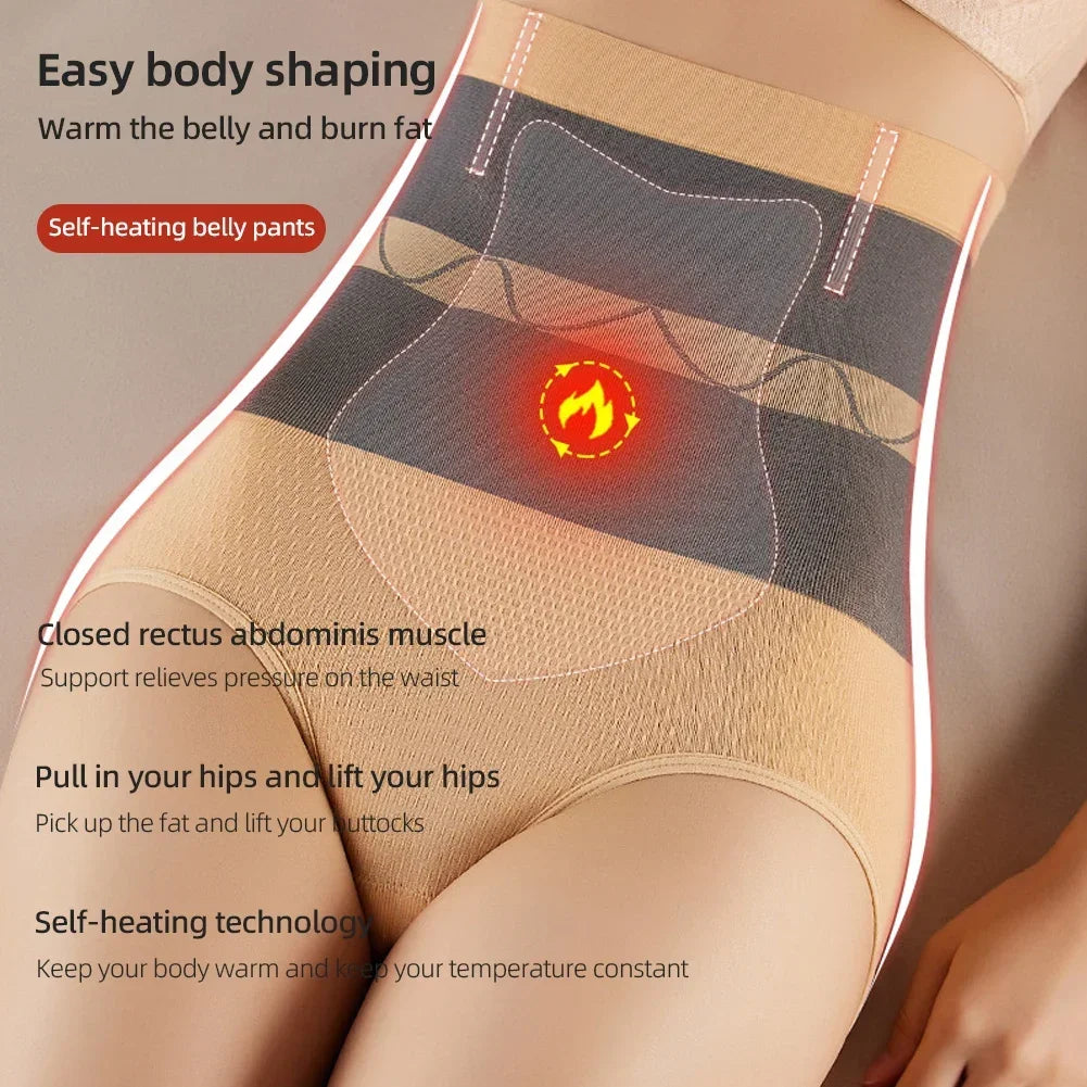 Women's High Waist Belly Slimming Panties Body Shapers Waist Trainer Butt-lifting Non-trace Warm Underwear Hot Underpants Postp