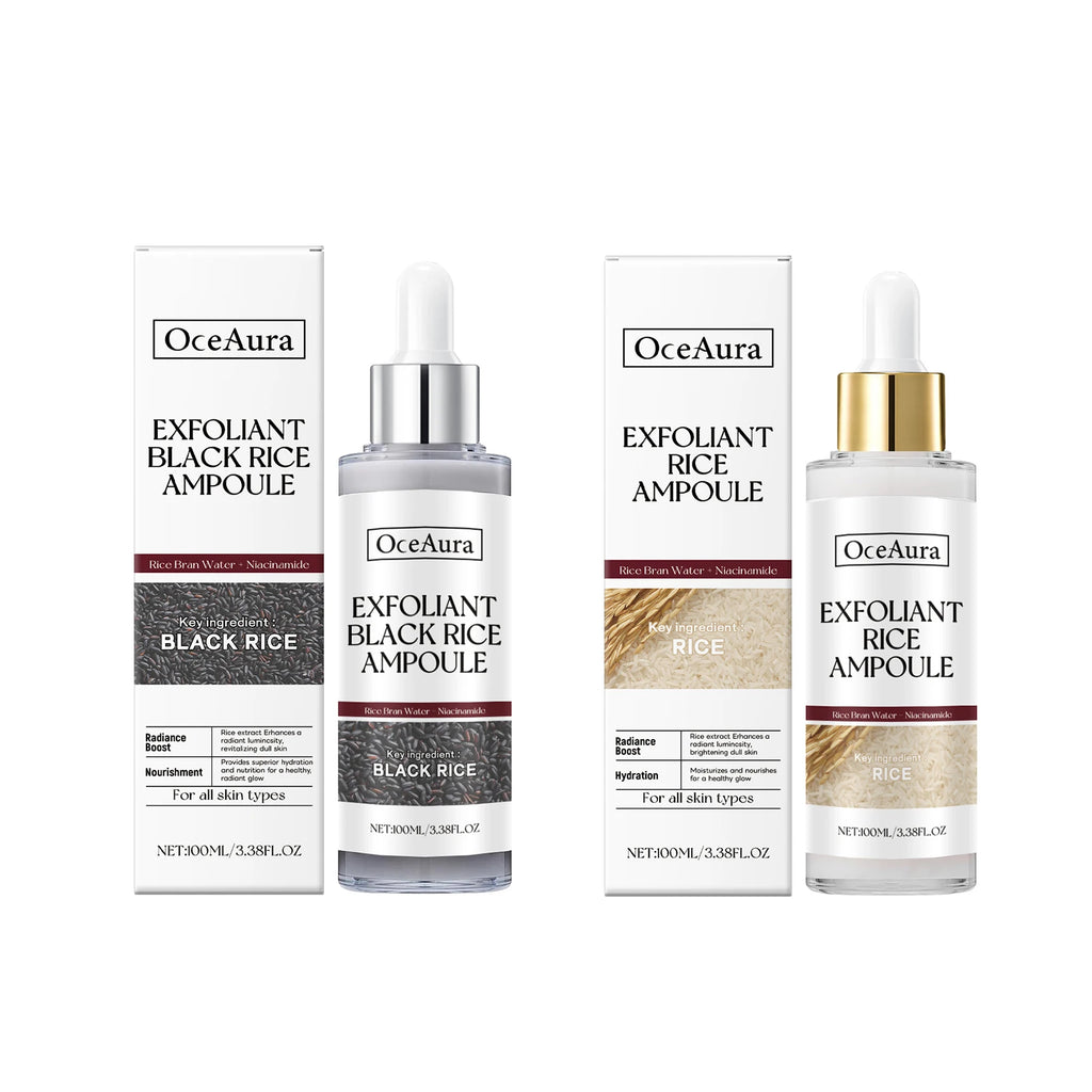 Brightening Essence Exfoliant Black Rice Ampoule Daily Soft Exfoliating Face Softening Keratin Radiant Moisture Nourishing Skin