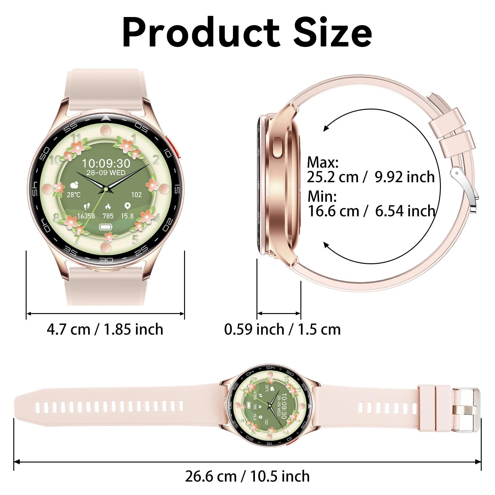 Smart Watch with Earbuds for Men Women 1.39'' Fitness Tracker Smartwatch 2-in-1 Waterproof