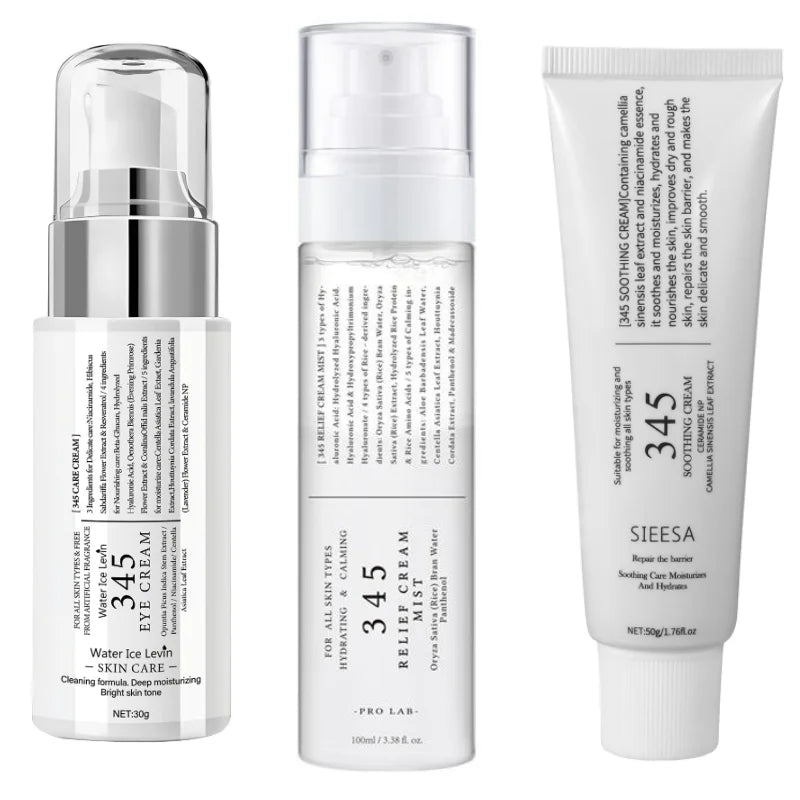 345 Relief Face Cream Blemish Care Pdrn Niacinamide Relief Mist Hydration Dry Skin Soothing & Firming Eye Cream Recovery Set