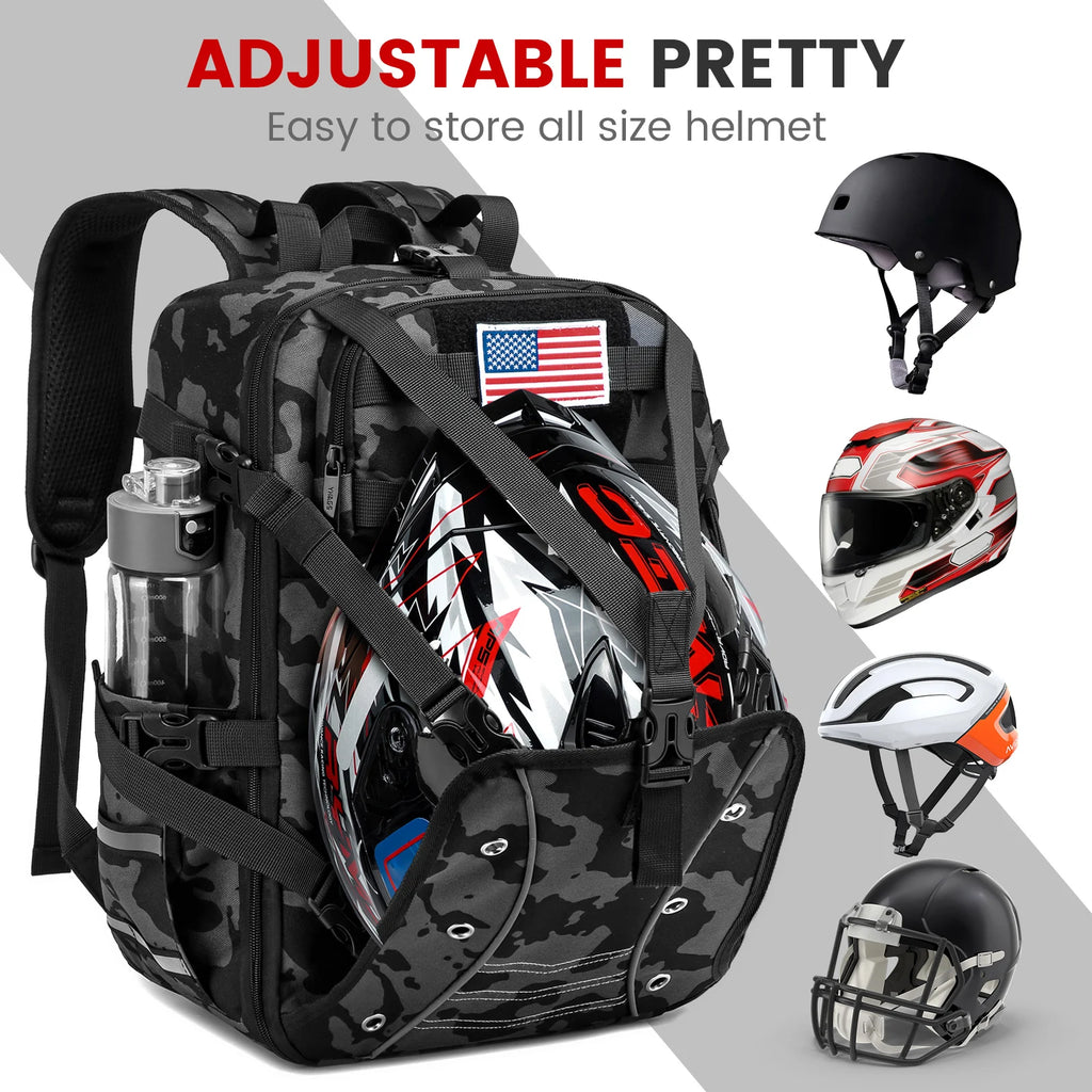 Motorcycle Helmet Backpack Large Capacity Waterproof Helmet Holder Cycling Riding Helmet Backpack Travel Bag  Motorbike Bag