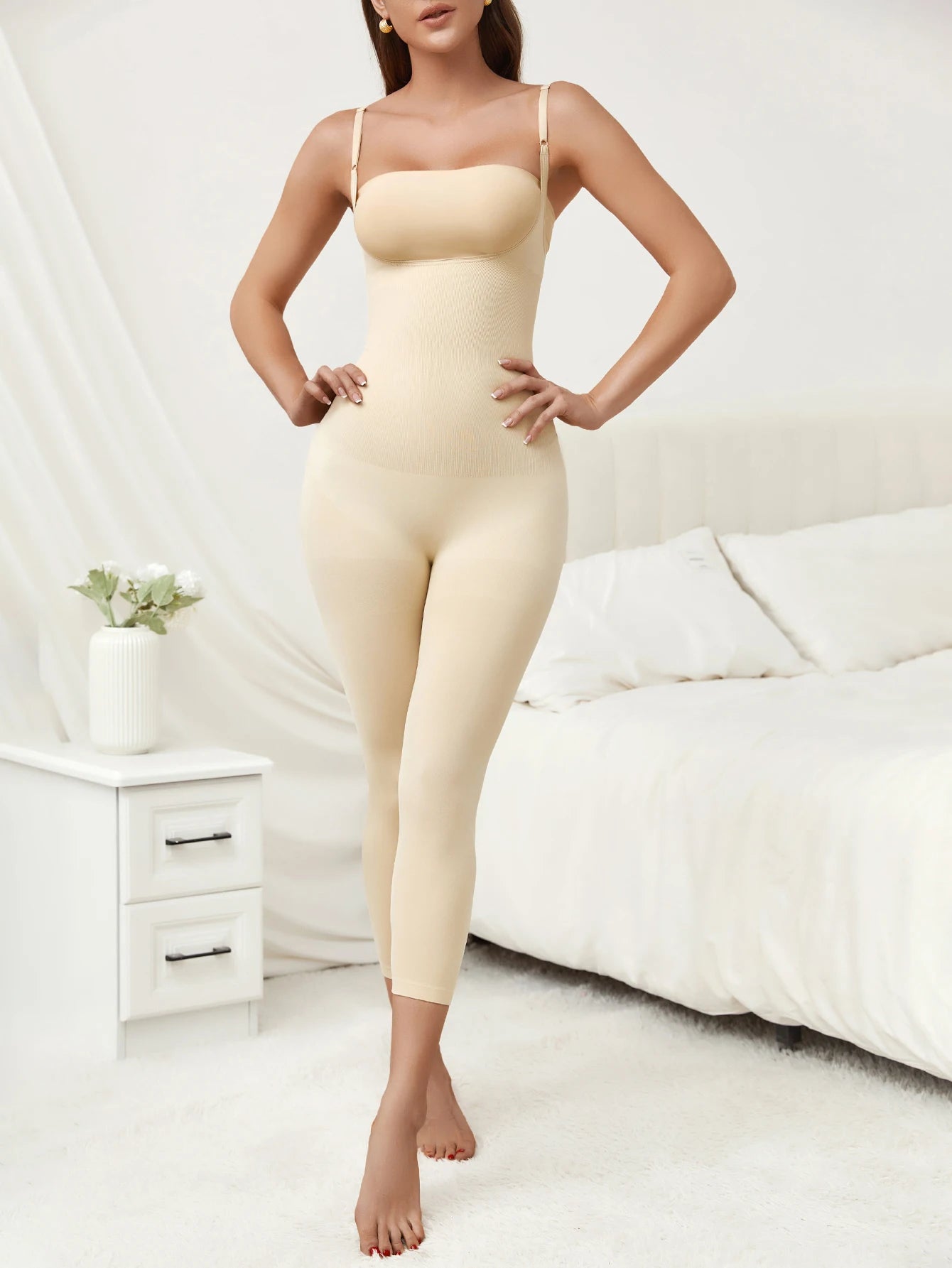 Waist Trainer Bodysuit for Women Tummy Control Open Bust Shapewear Seamless Butt Lifter Full Body Shaper