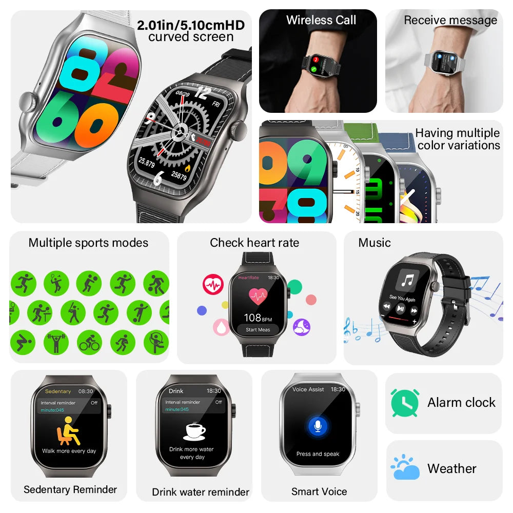 Curved Screen Women's Smart Watch Bluetooth Calling Customizable Watch Faces