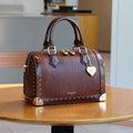 Fashionable high-end vintage rivet box-shaped bag personalized street handbag Boston bag