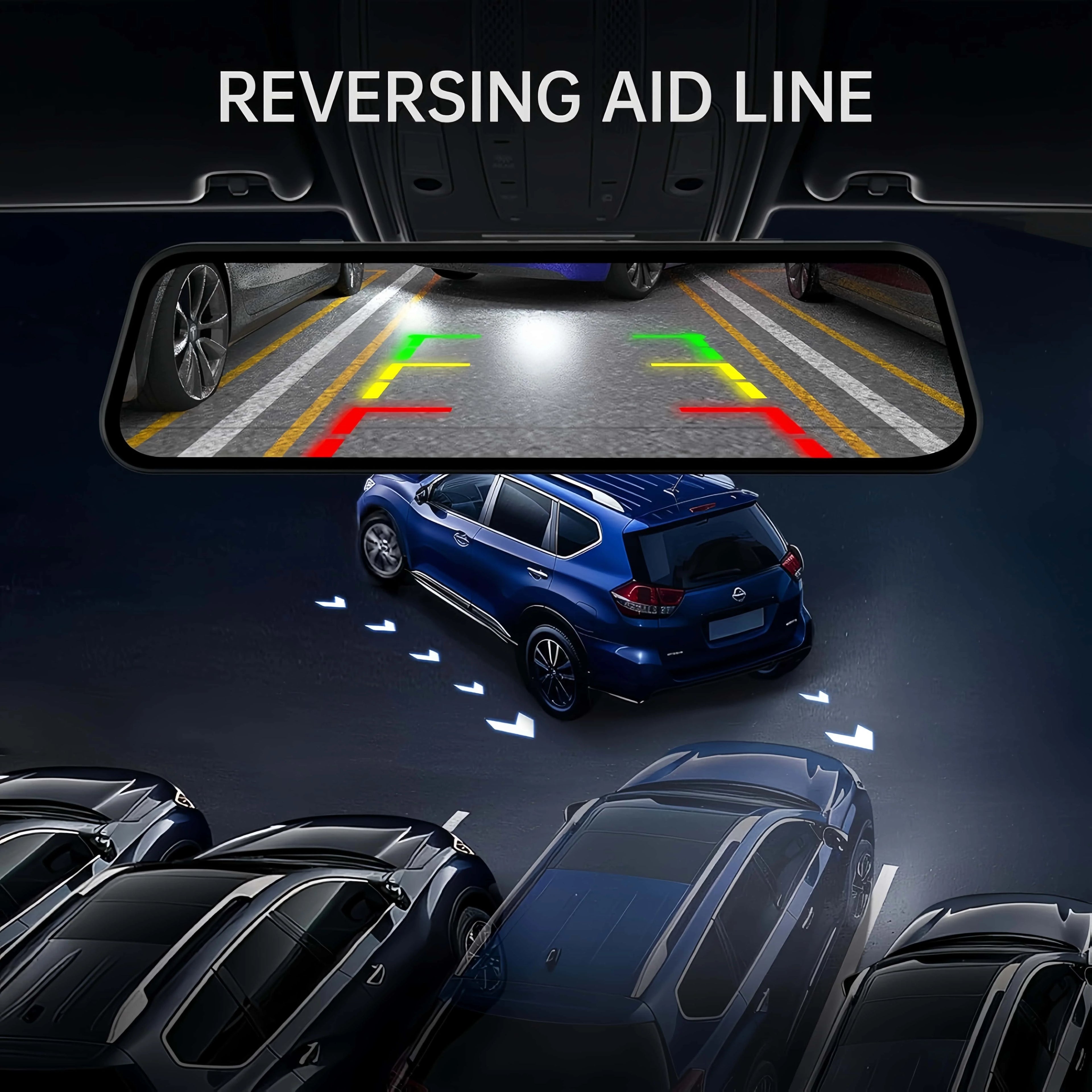 9.66" UHD 4K 2160P Car Dvr Mirror Dash Cam Dual Lens Dashcam IPS Screen Camera Drive Recorder Stream RearView Mirror 32G Card
