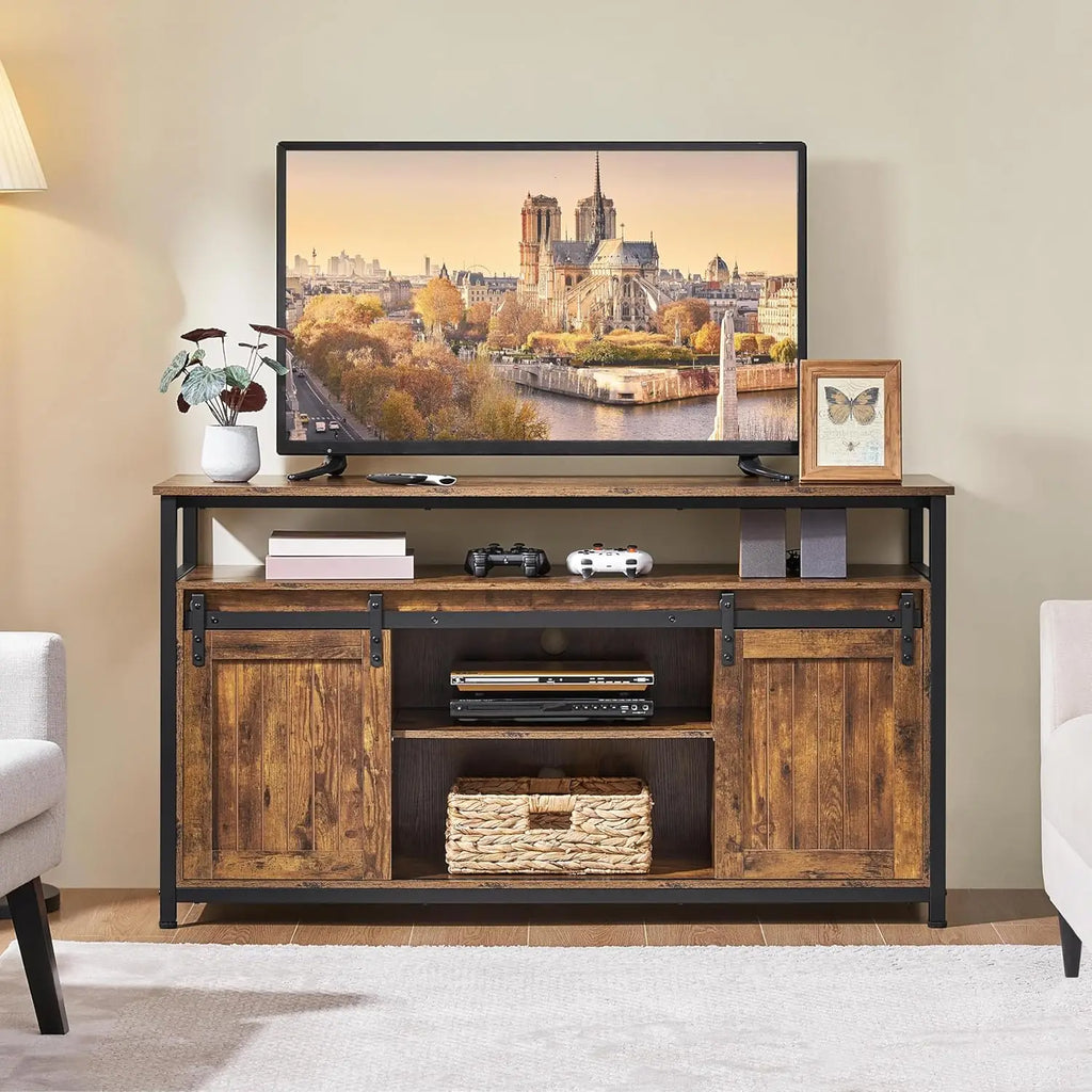 TV Stand for 65 Inch TV, Farmhouse Entertainment Center with Storage, Wood Tall TV Stands for Living Room with, Customized