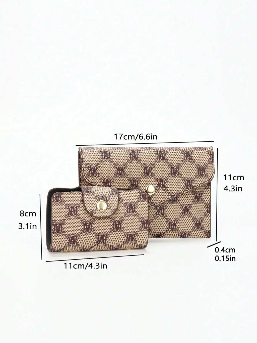 3-Piece Women's Monogram Print Handbag Set with Top Handle and Crossbody Strap