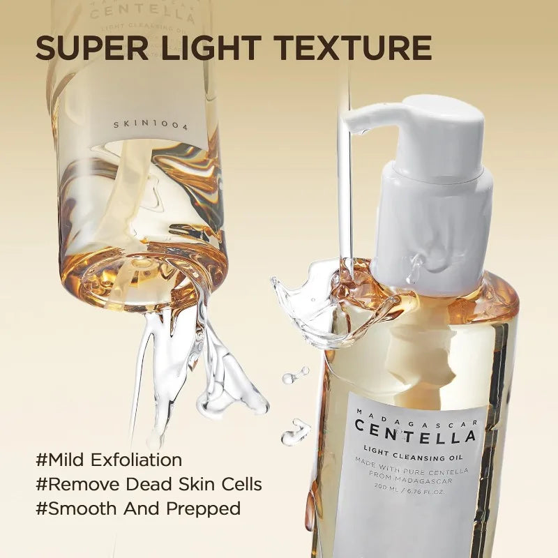 Korean SKIN1004 Skincare Centella  3 Pcs Toning Toner, Pore Care Light Cleansing Oil, Facail Serum for Soothing Sensitive Skin