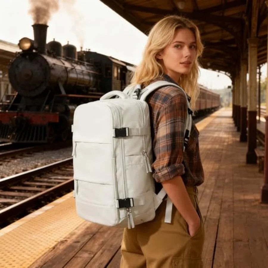 Vacuum Backpack Travel with Electric Vacpack Pump Vacuum Compression Bags Travel Backpack for Women Men Flight Approved Waterpr