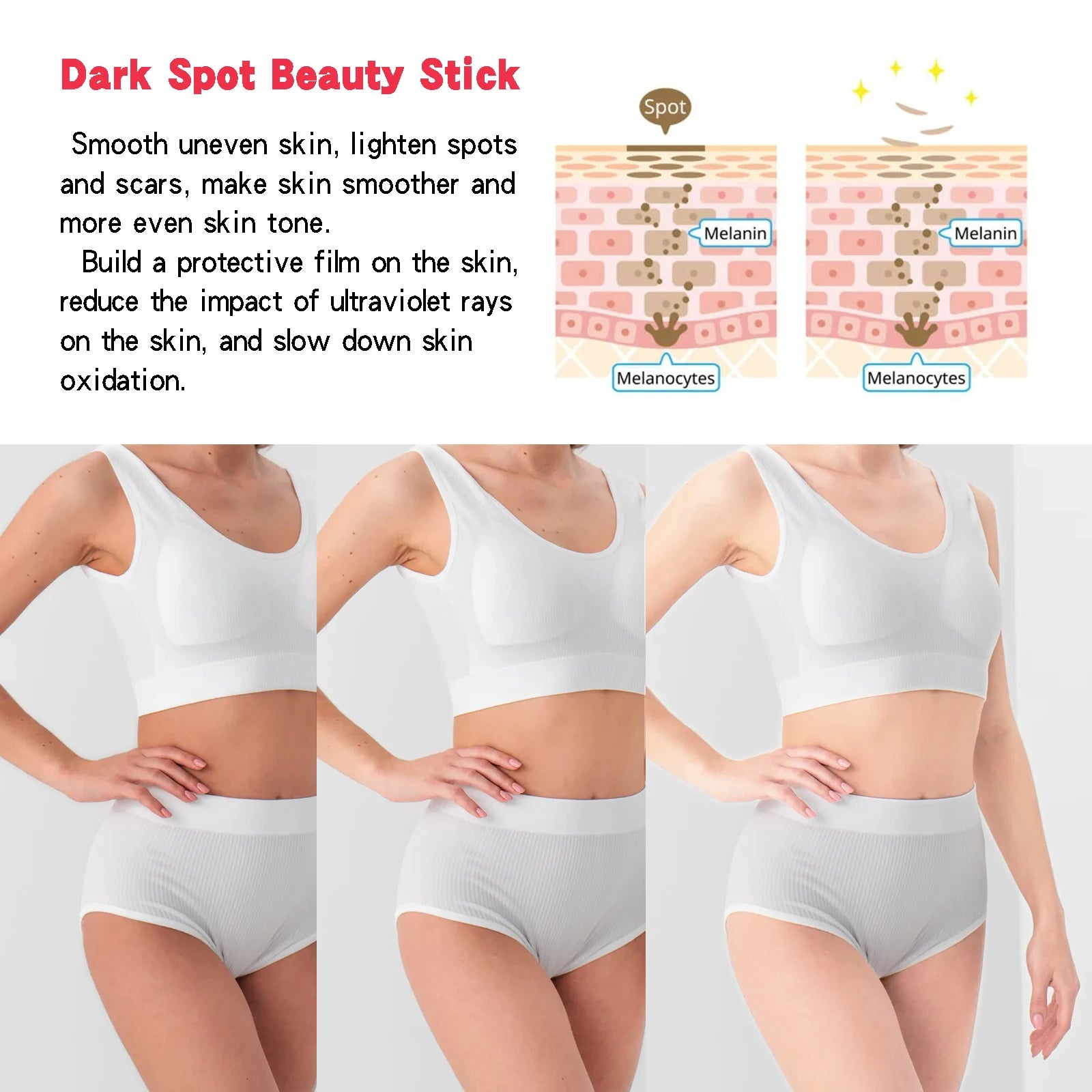 Lightening Body Cream Remove Dark Spots Melanin Bleaching Elbow Armpit Leg Knee Hips Thigh Moisturizing Whitening Underarm Stick